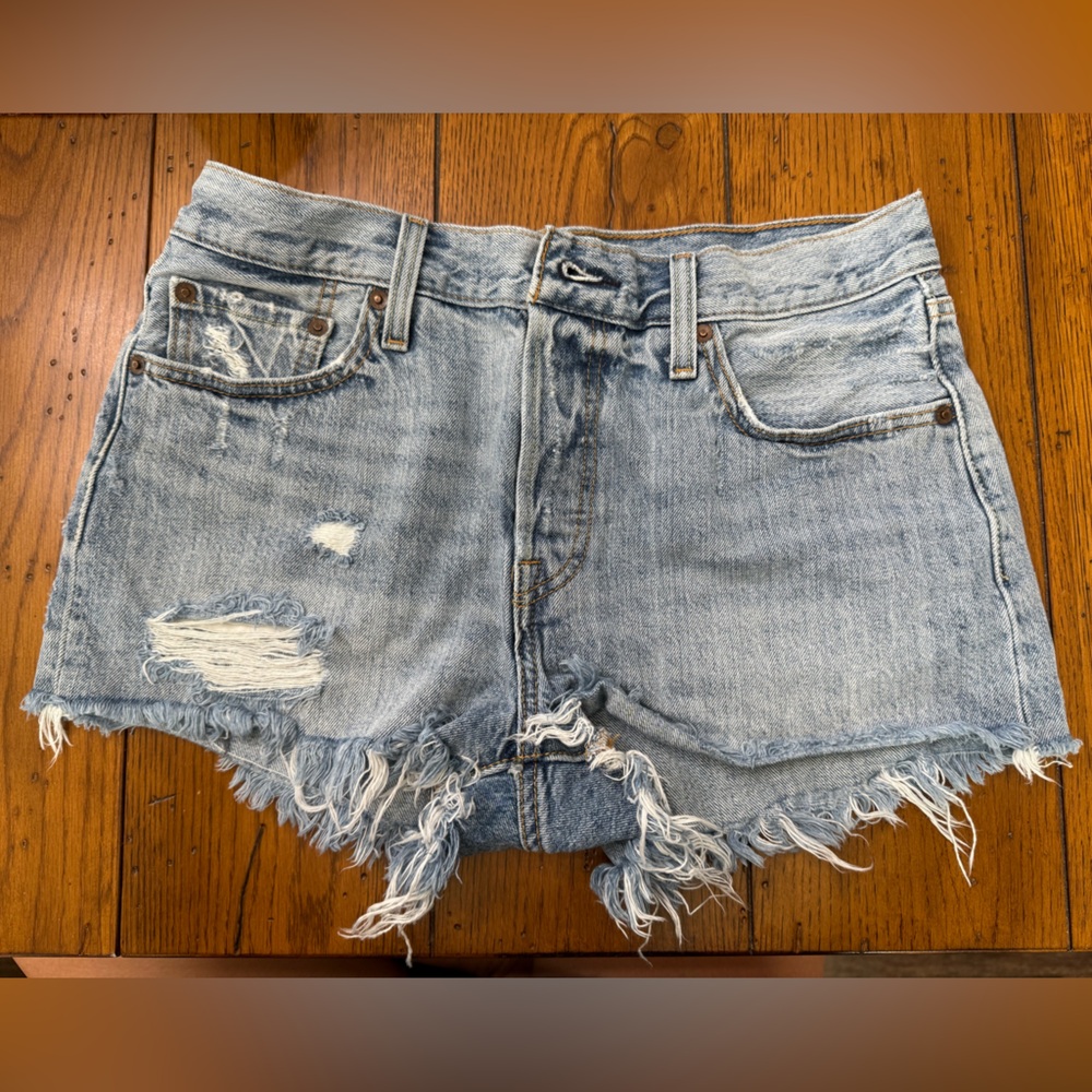 Distressed Denim Shorts